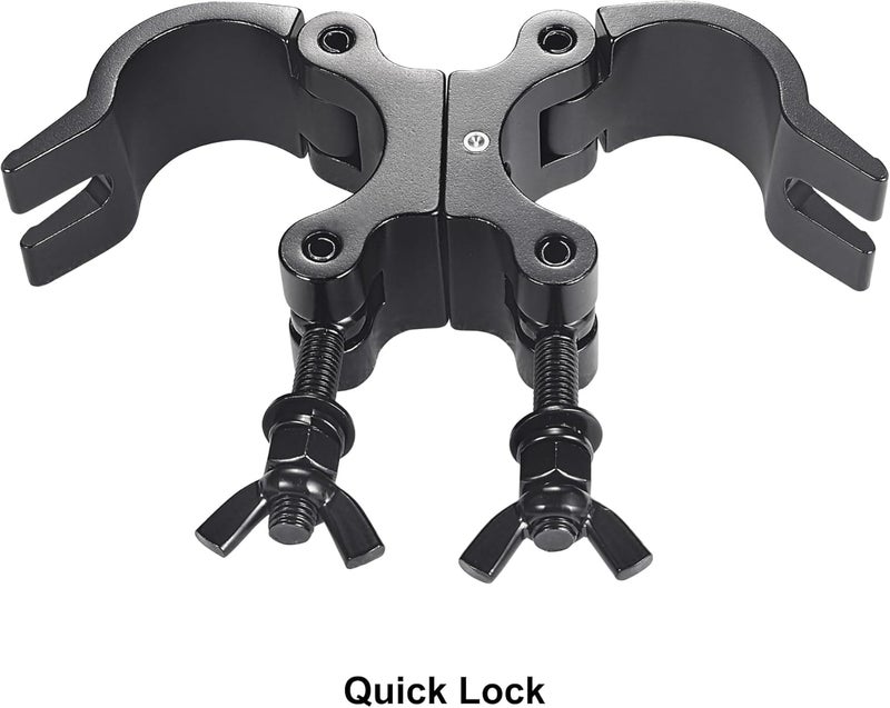 GZhumin Pro TUV Swivel Truss Clamp Black 2 inch, 2 Packs Heavy Duty 1100lb / 500kg Swivel Coupler 50mm Truss Clamps, Dual Head Turn As Needed Two 360 Degree Lighting Clamps, Fit truss OD 48-52mm / 2” - Image 4